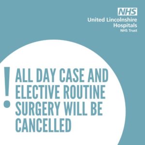 All day case and elective routine surgery will be cancelled!